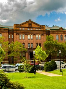 The Johns Hopkins School of Education brick building.